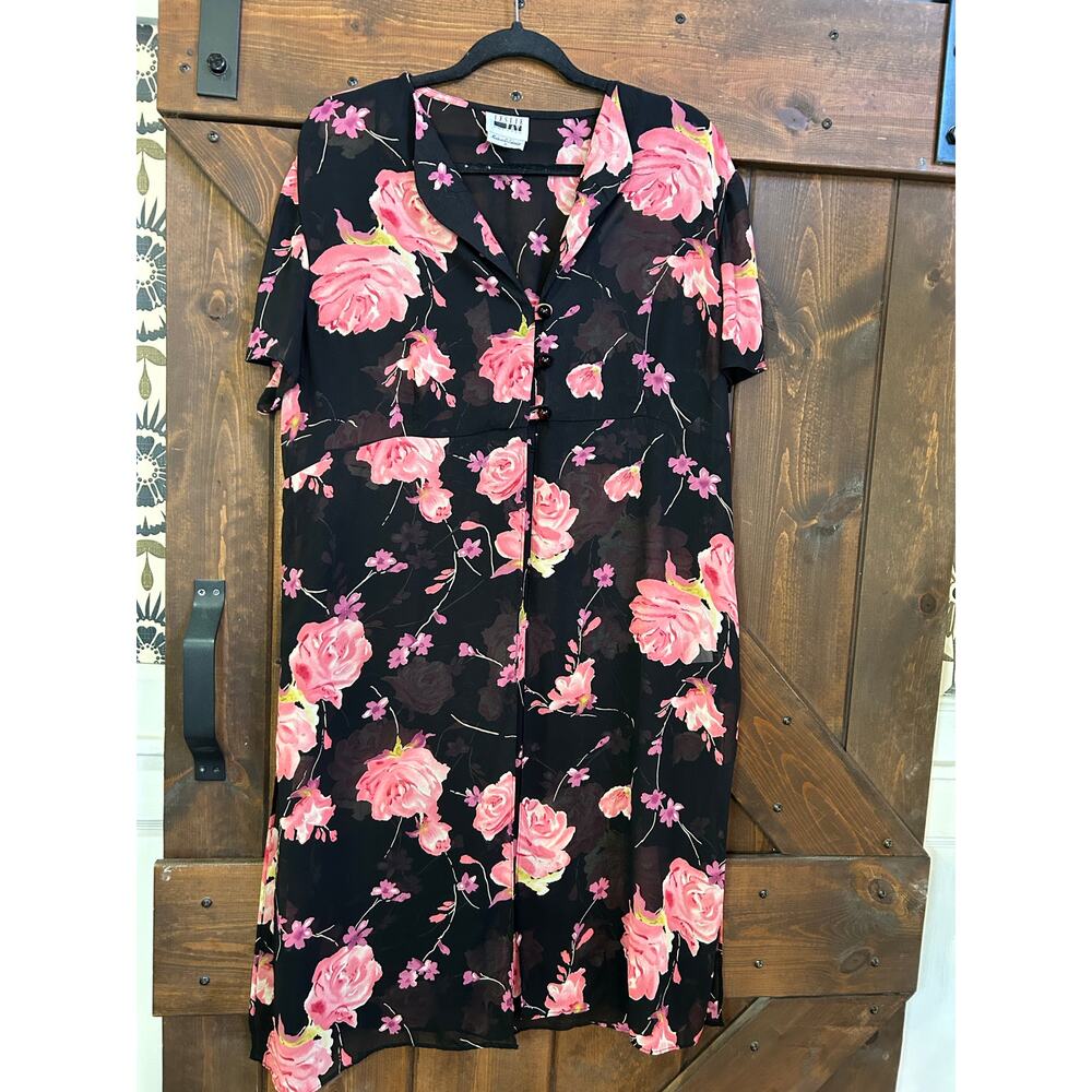Vintage Leslie Fay women’s 18 sheer floral dress